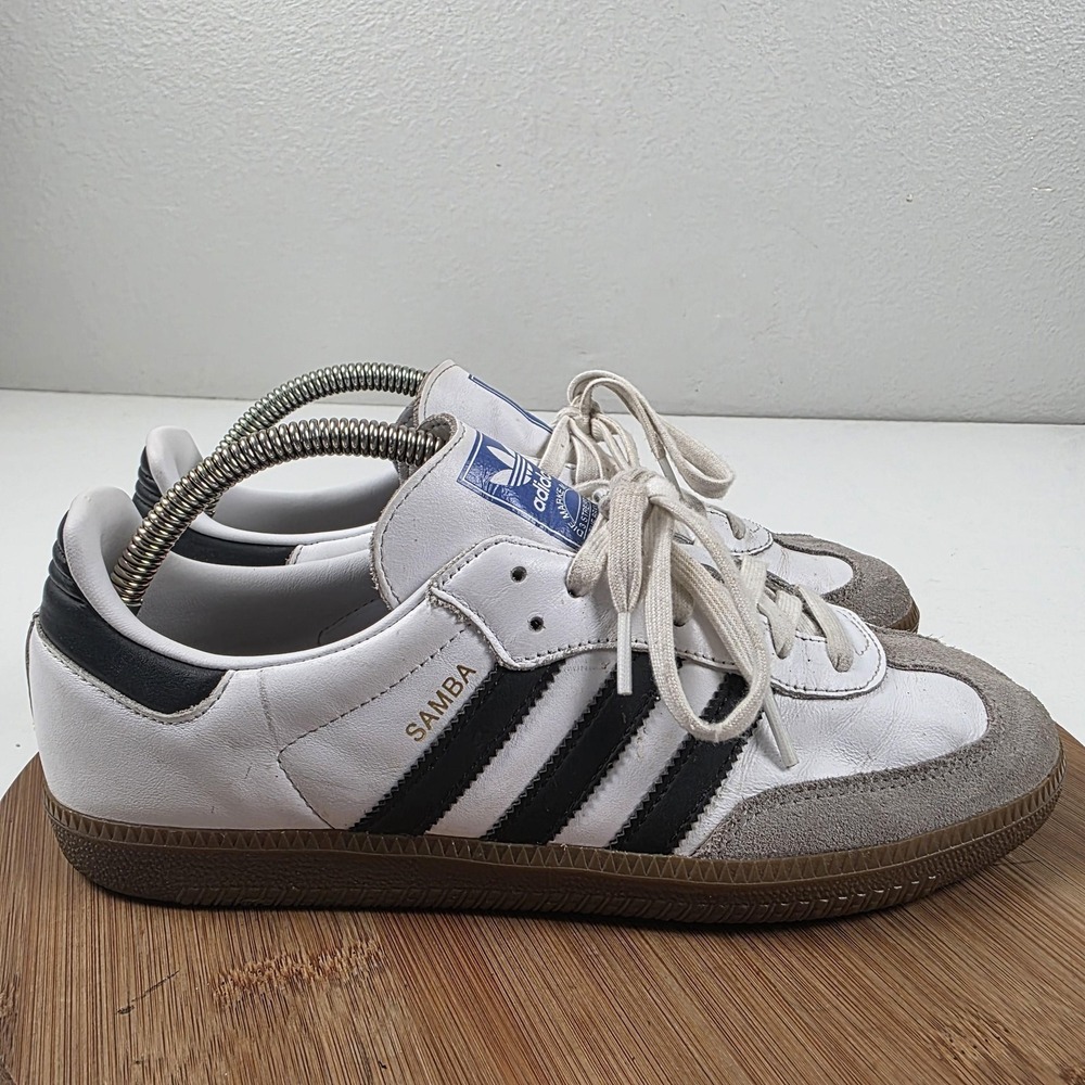Adidas Samba OG Shoes Mens Size 9 White Black Leather Gum Soccer Sneakers B75806 - Picture 7 of 16